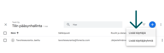 Ohje Google Analyticsin käyttäjän lisäämiseen