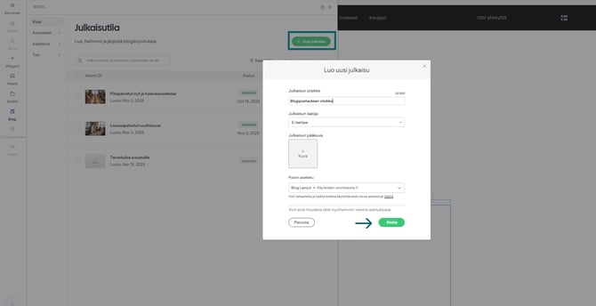 Blogipostauksen luominen