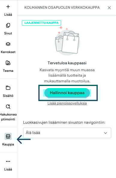 Ecwid-kaupan hallinta