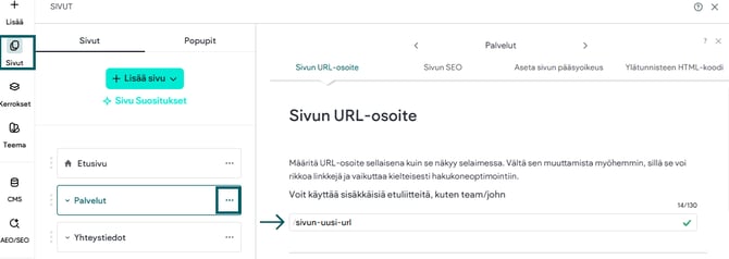 Sivun URL-osoite